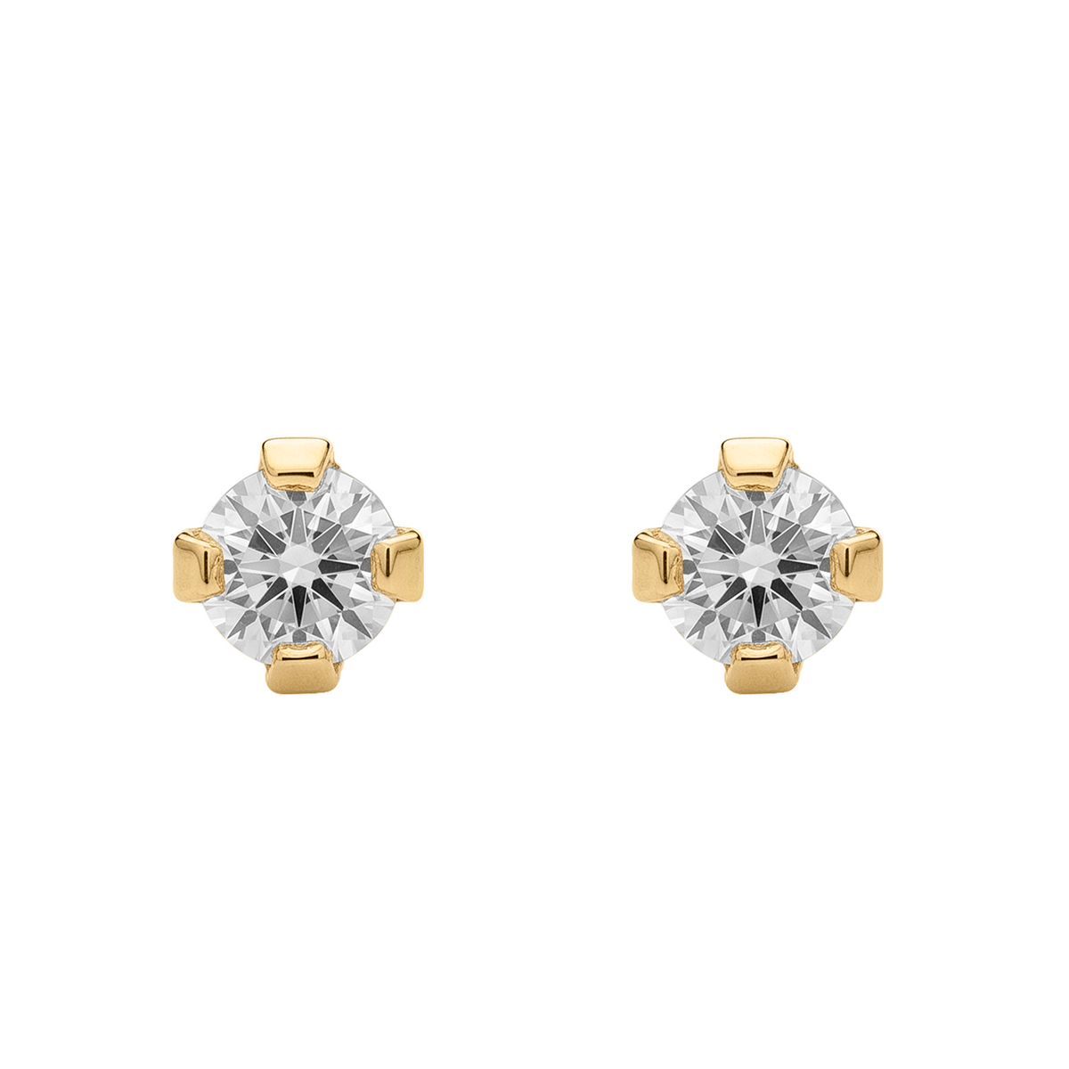 Aretes Topos Oro Amarillo 18k 3mm Circones Clásicos Bebe de Joyería Renue
