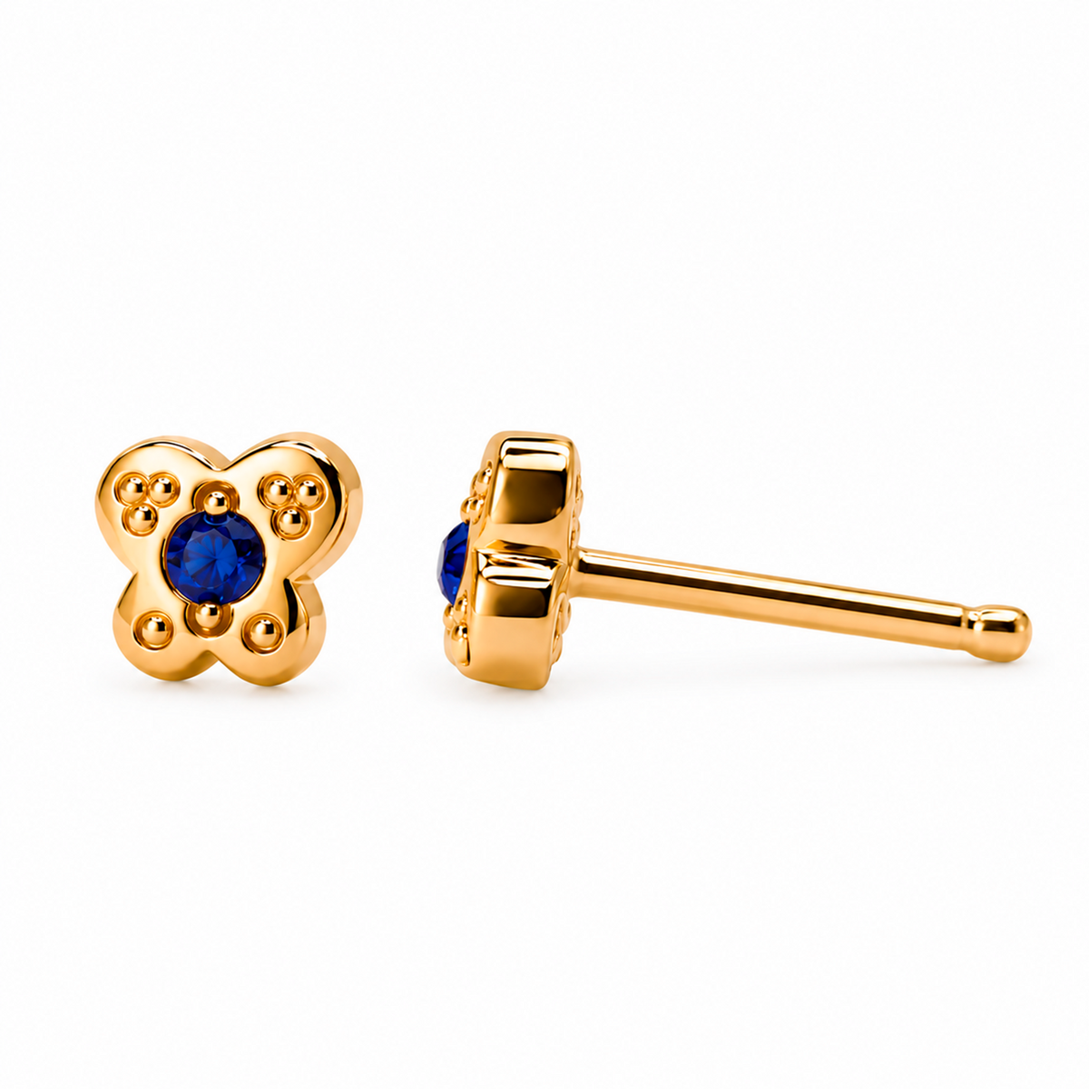 Topos de mariposa en oro 18k con gema a elección