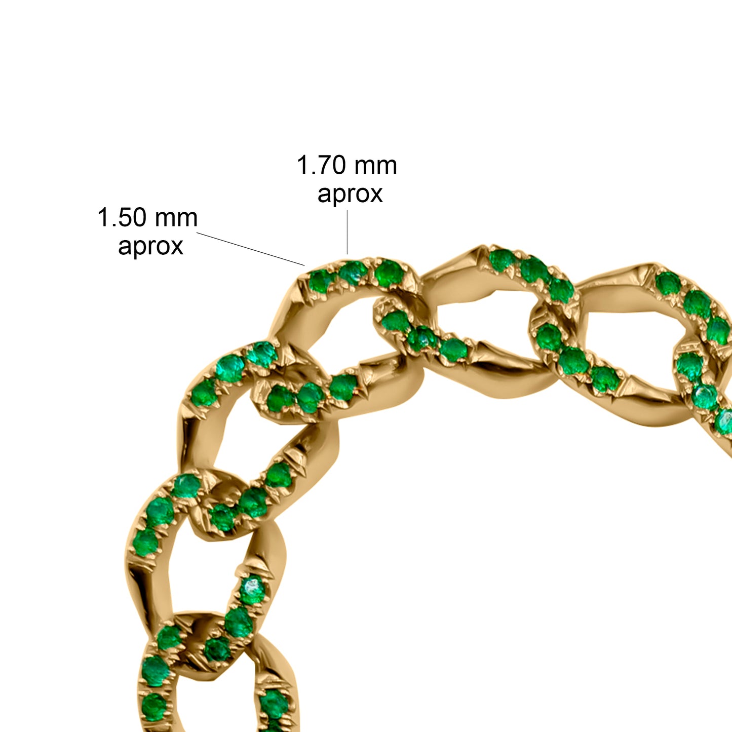 Pulsera Cubana De Esmeraldas y diamante En Oro Amarillo 18k