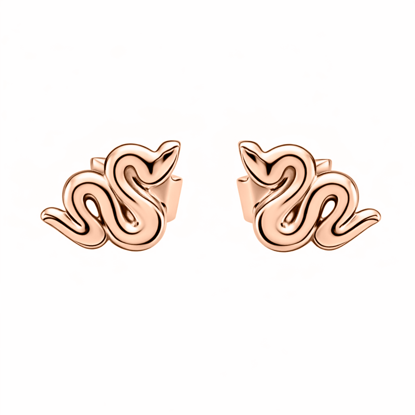 Aretes  estilo serpientes en oro  18k