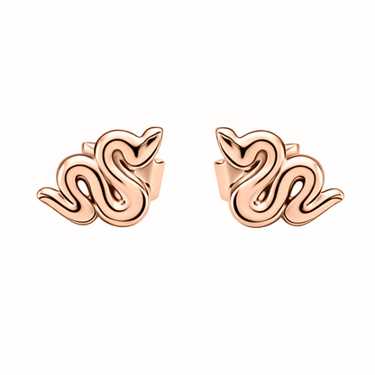 Aretes  estilo serpientes en oro  18k