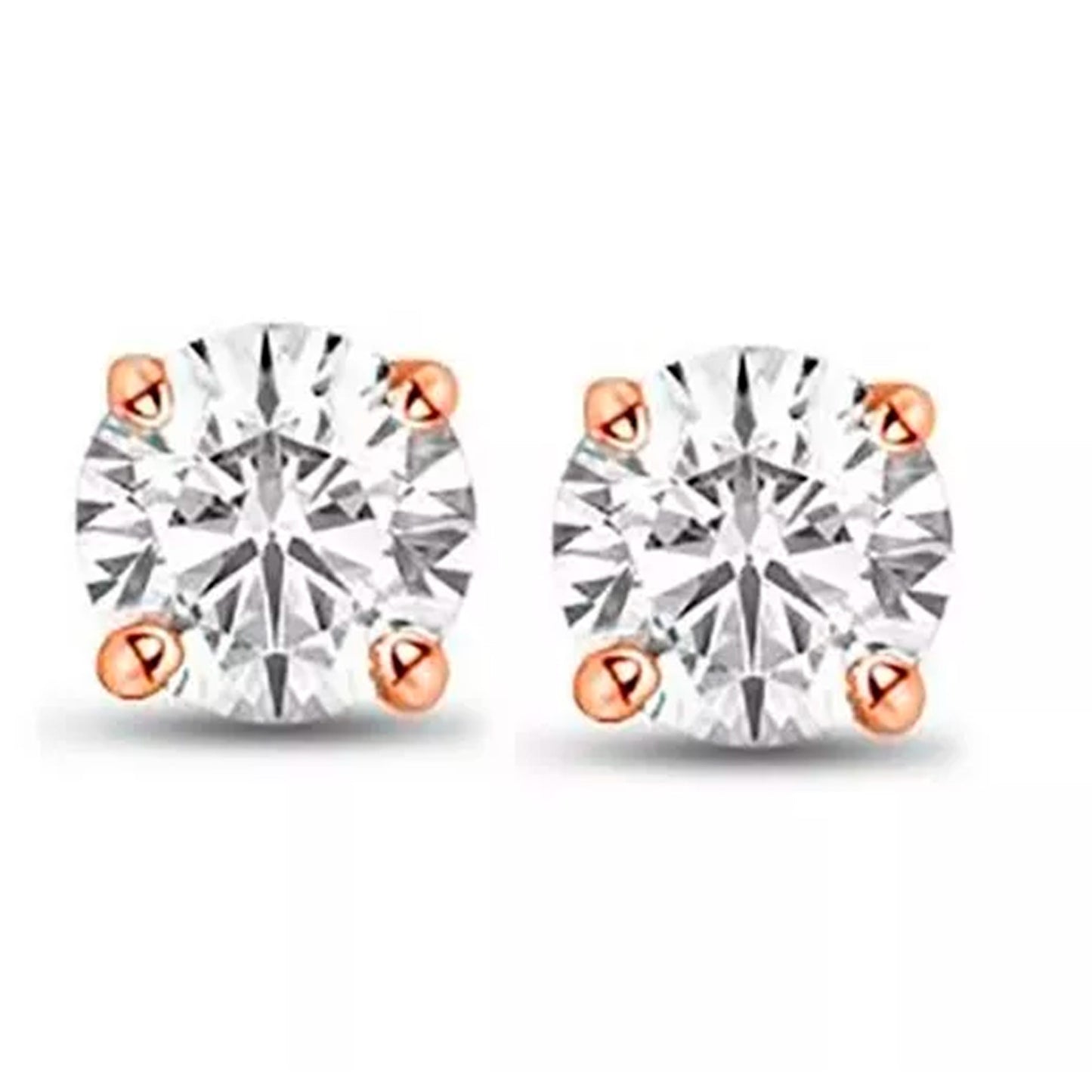 Aretes Topos Oro Rosado 18k 3mm Circones Clásicos Bebe