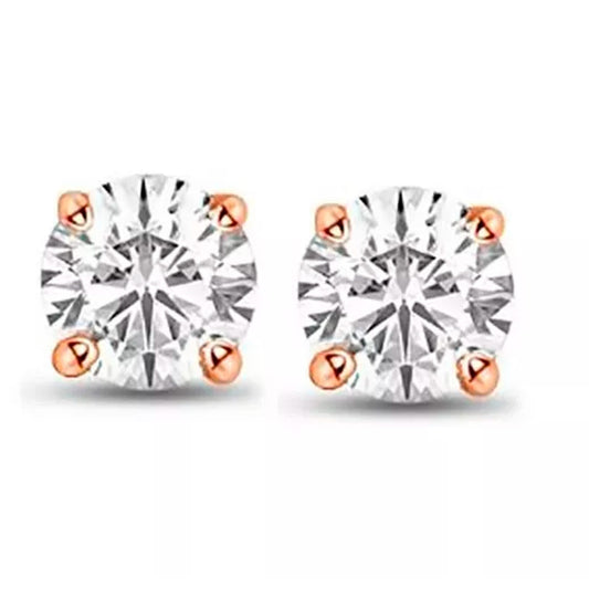 Aretes Topos Oro Rosado 18k 3mm Circones Clásicos Bebe