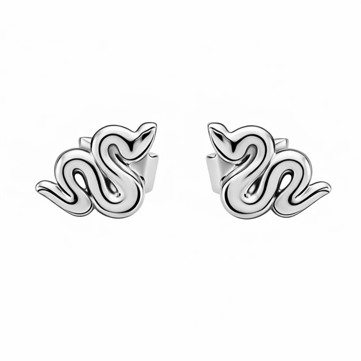 Aretes  estilo serpientes en oro  18k