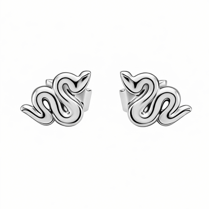 Aretes  estilo serpientes en oro  18k