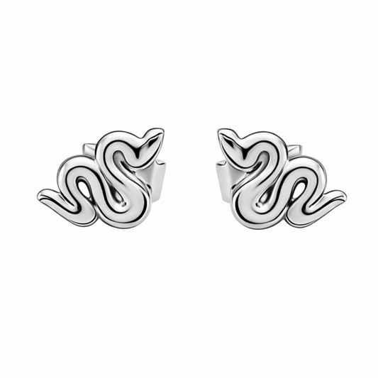 Aretes  estilo serpientes en oro  18k