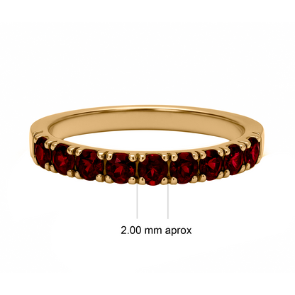 Cintillo Inclinado en Oro Amarillo 18k con rubis