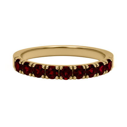 Cintillo Inclinado en Oro Amarillo 18k con rubis