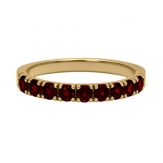 Cintillo Inclinado en Oro Amarillo 18k con rubis