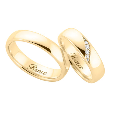 Anillo De Matrimonio Compromiso C/u Oro 18k Zircón Joyeria