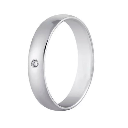 Argolla De Matrimonio Compromiso En Oro Blanco 18k C/u Boda