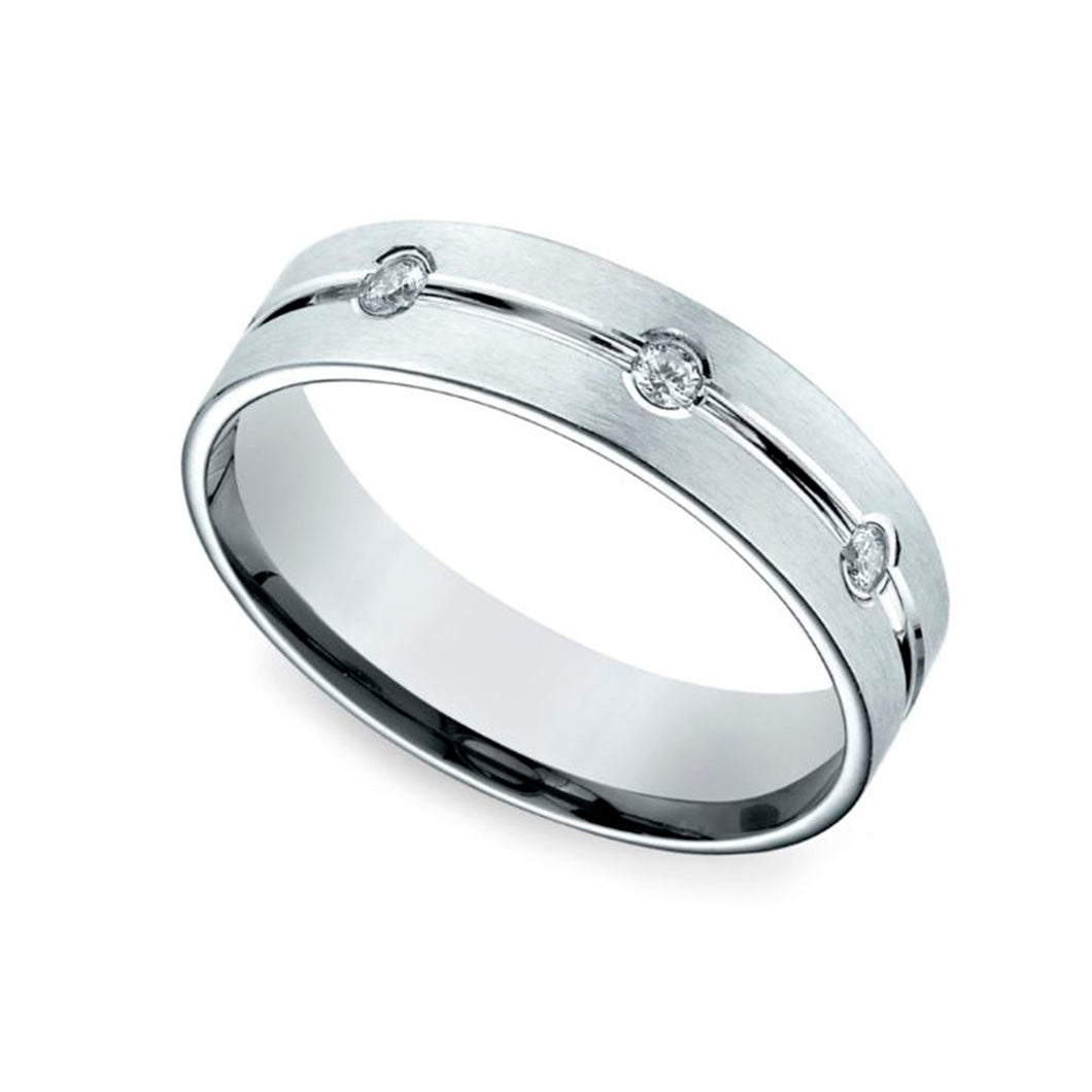 Argolla de Matrimonio ancha Satin Plata