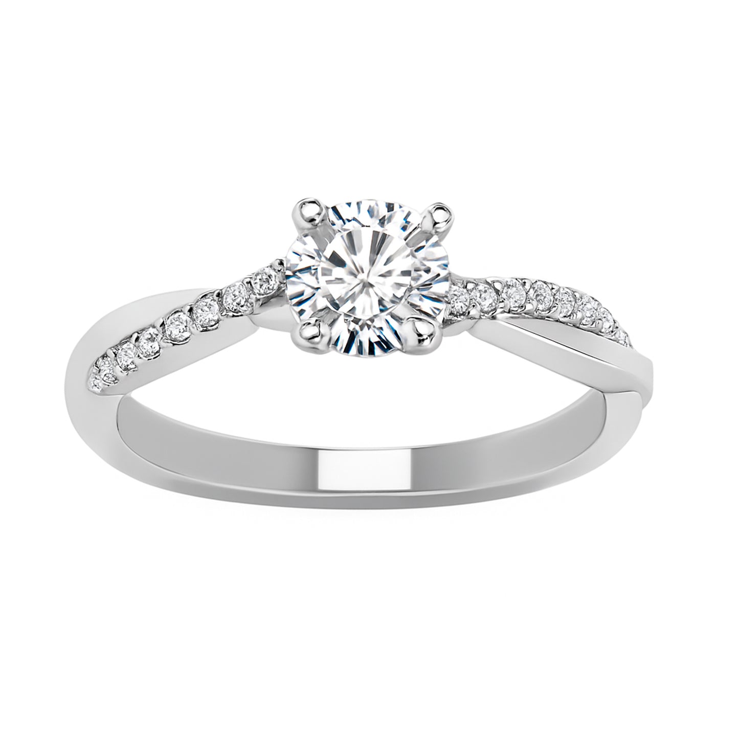 Anillo De Compromiso En Plata 950 Con Circon