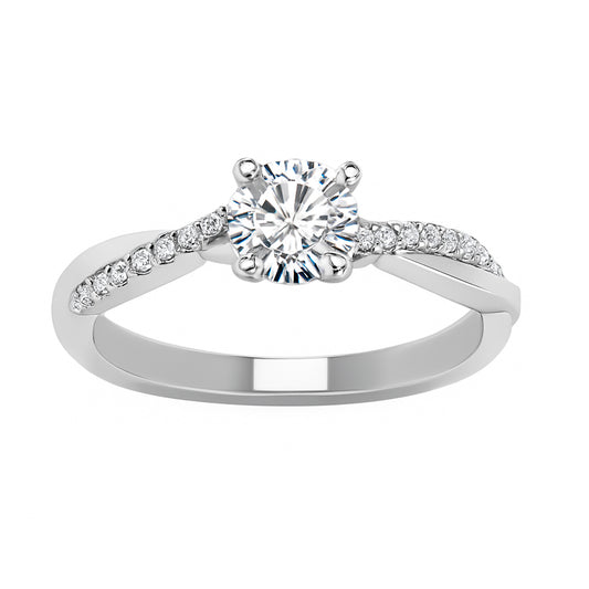 Anillo De Compromiso En Plata 950 Con Circon