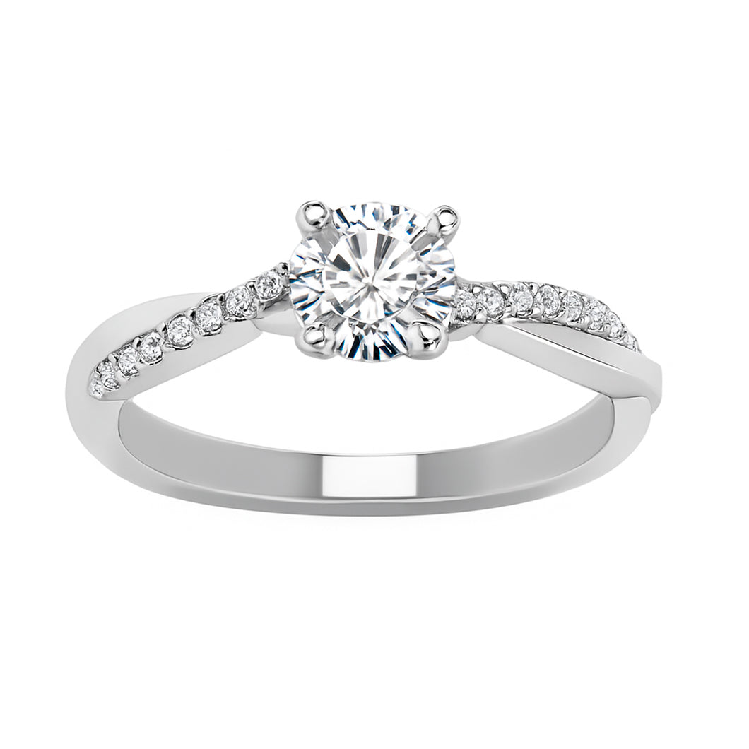 Anillo De Compromiso En Plata 950 Con Circon