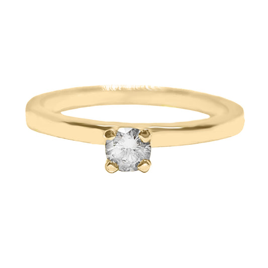 Anillo Compromiso Oro 14k Diamante Certificado De 0.14 Ct.