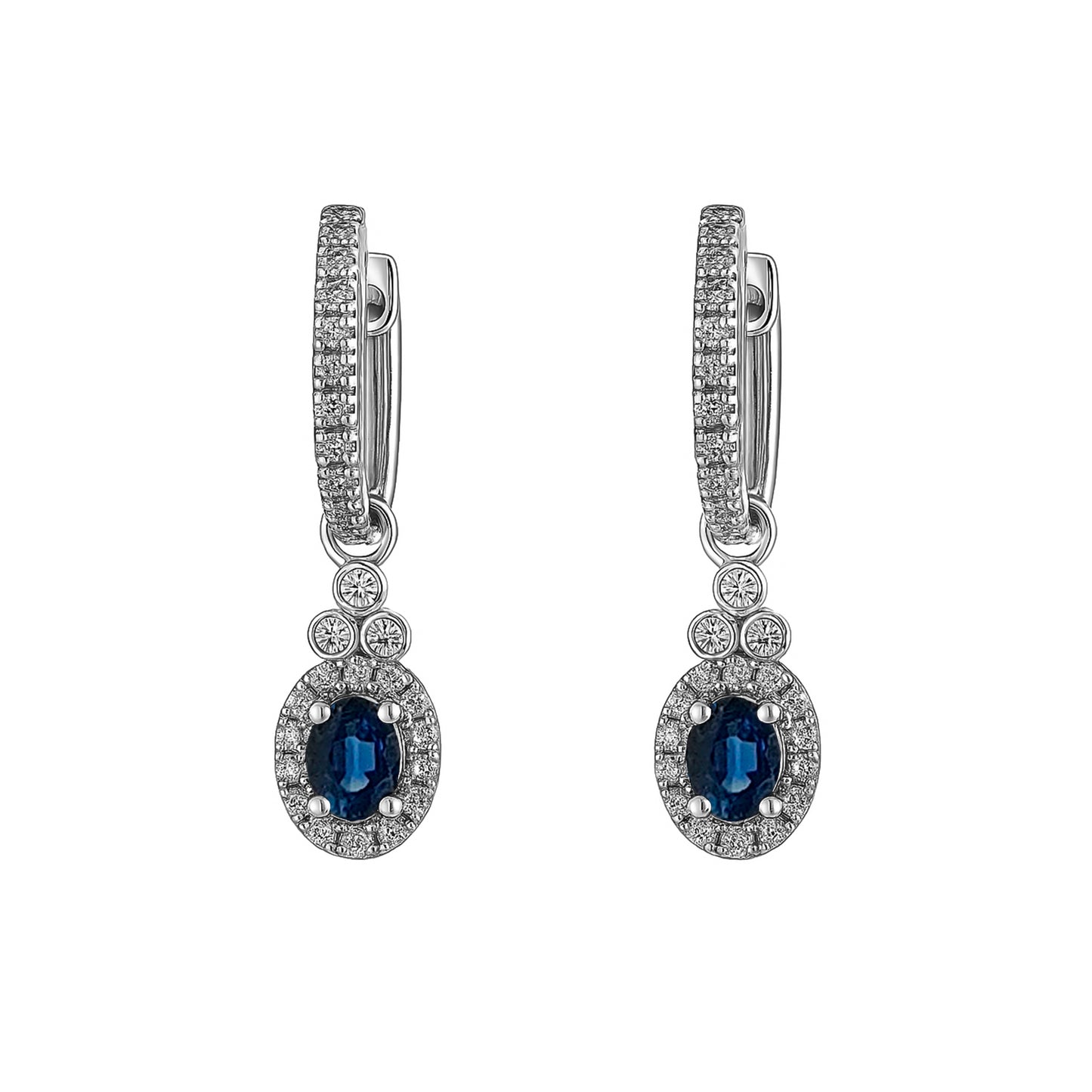 Arete Candonga Ovalo Marquesa Oro Blanco 18k