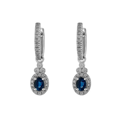 Arete Candonga Ovalo Marquesa Oro Blanco 18k