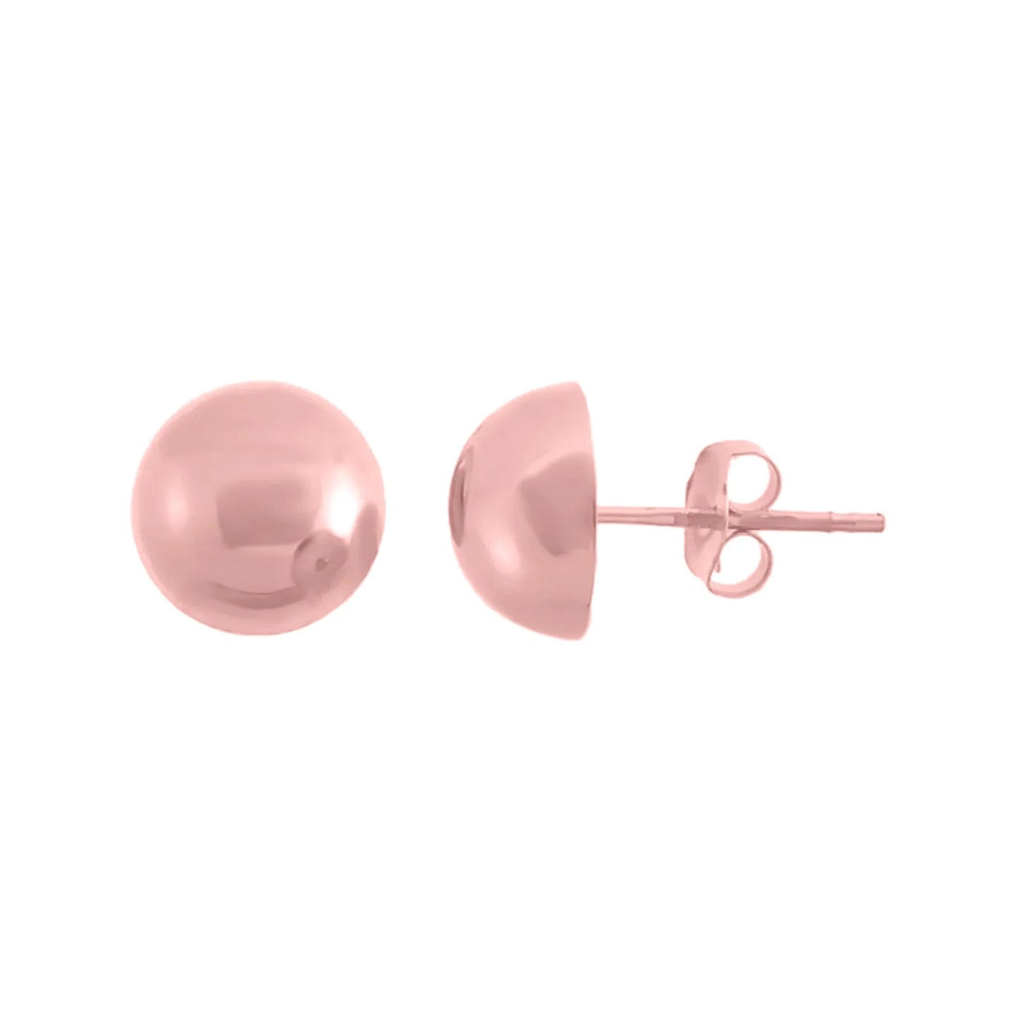 Aretes De Media Bola  18k Oro