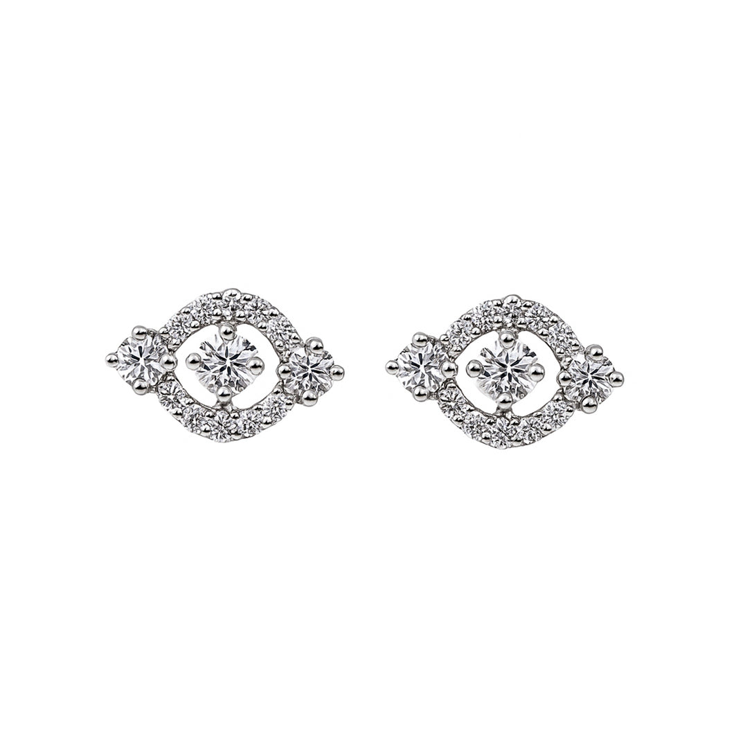 Topos En Oro Blanco 18 k Y Diamantes