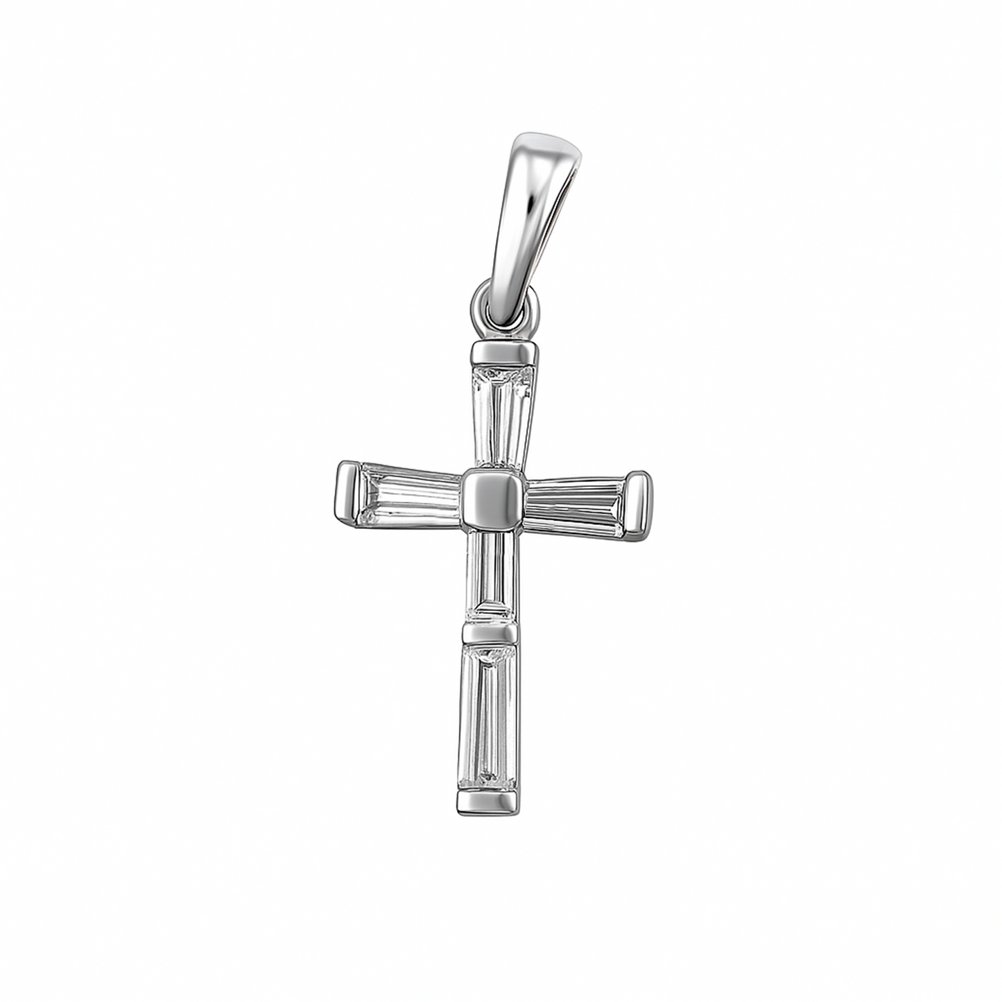 Cruz Circones Oro Blanco 18k