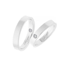 Cargar imagen en el visor de la galería, 2 Argollas Para Matrimonio efecto Baño En Oro Blanco
