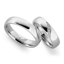 Cargar imagen en el visor de la galería, Par Argollas De Matrimonio Rodio efecto Baño De Oro Blanco
