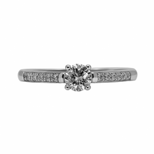 Cargar imagen en el visor de la galería, Anillo compromiso y Diamantes, oro blanco 18k
