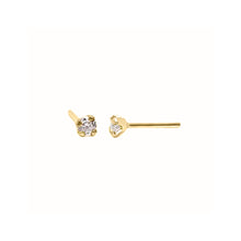 Cargar imagen en el visor de la galería, Topos Solitarios 4 Uñas 2mm Oro Amarillo 18k, Con Circón
