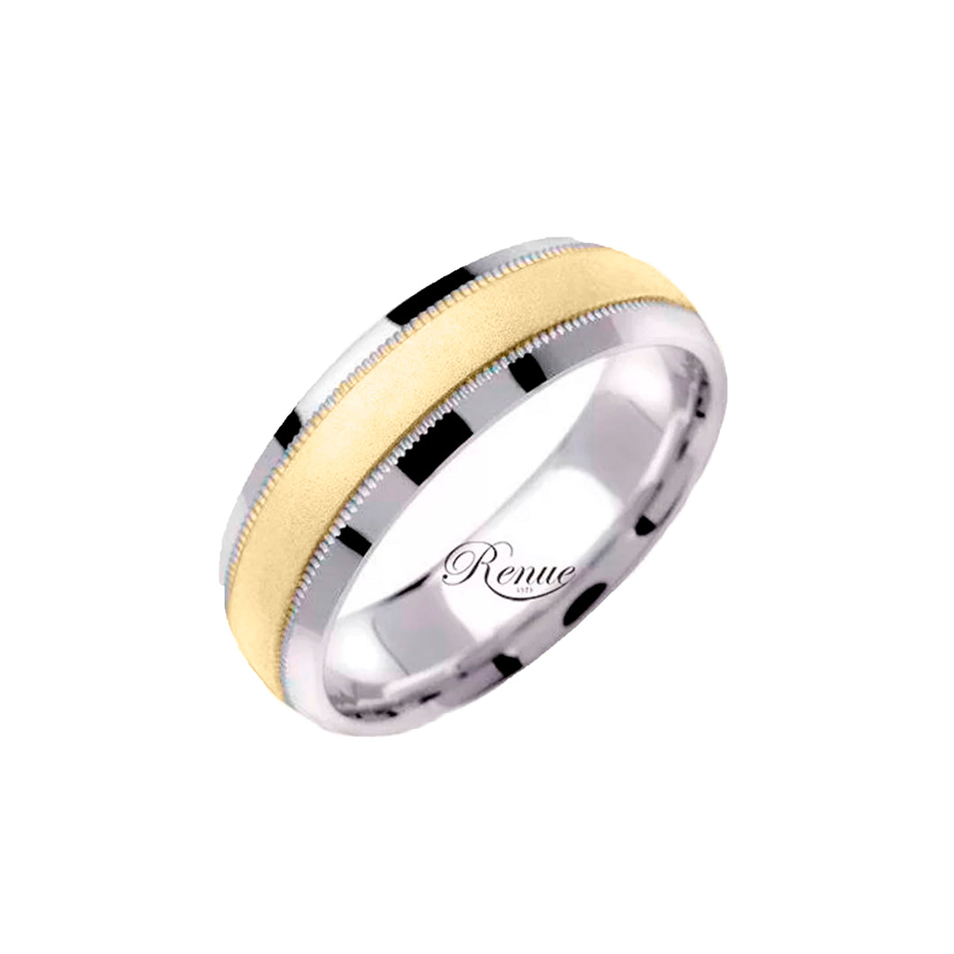 Par Argollas Matrimonio Grafiladas Plata 950 Con Oro 18k