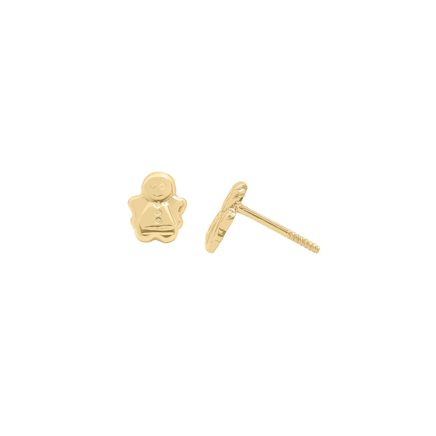 Topos De Angel Con Gema En Oro Amarillo 18k