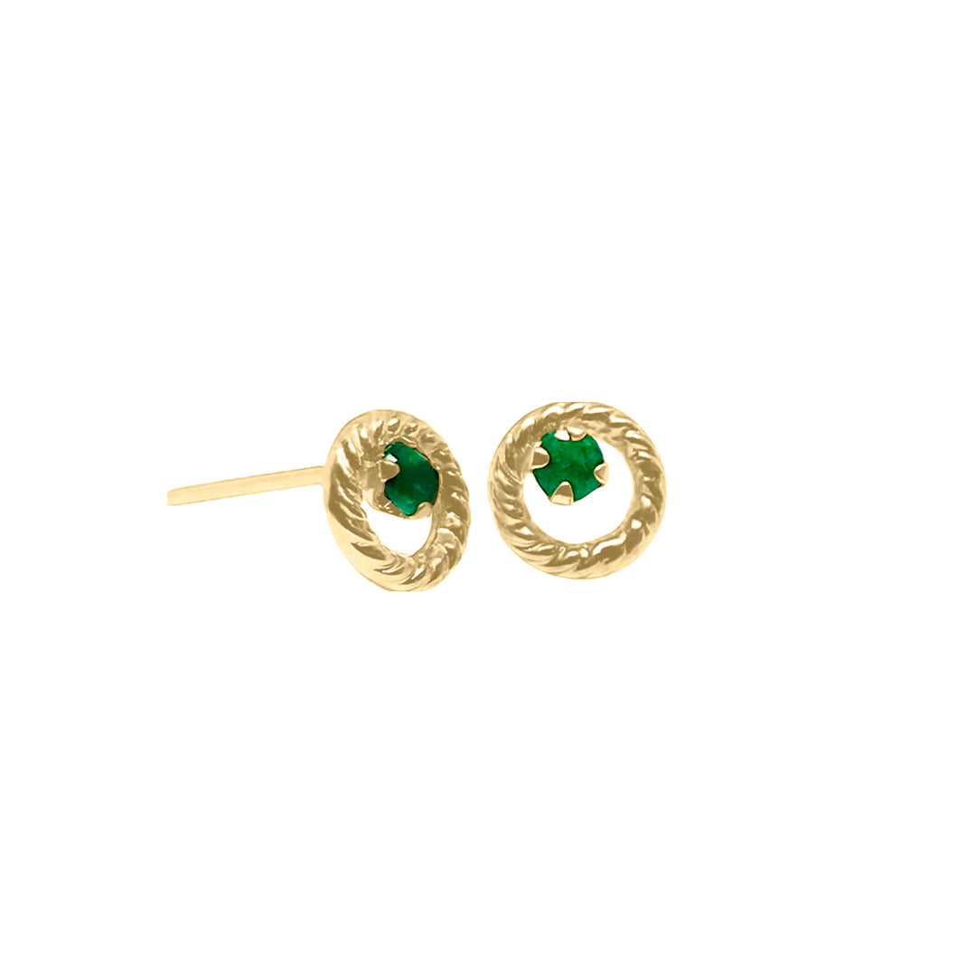 Topos Lazo/nudo En Oro 18k, Con Esmeralda