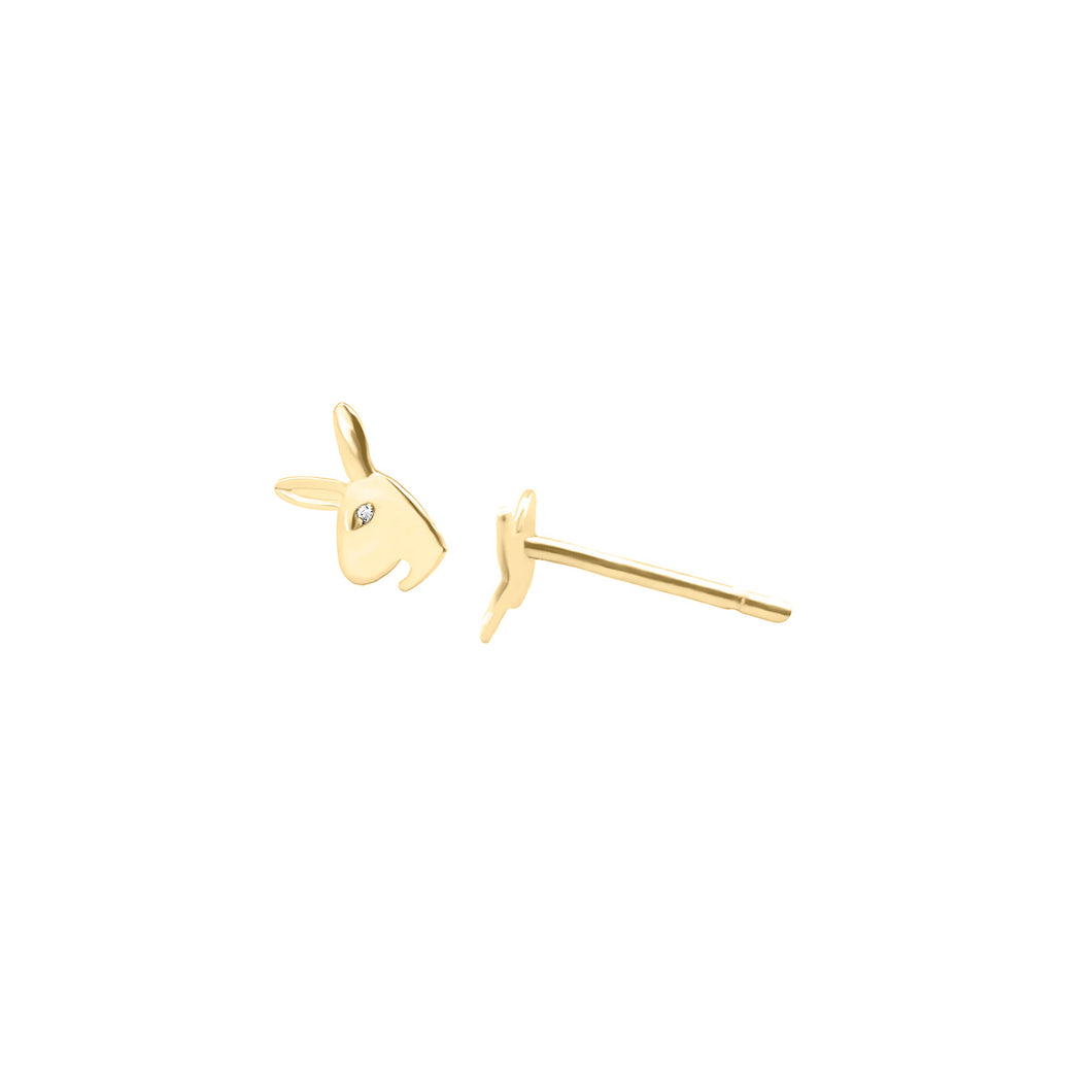 Topos De Conejo En Oro 18k Para Mujer / Niña