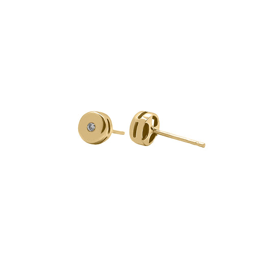 Topos En Oro Amarillo 18k Con Diamante Para Dama