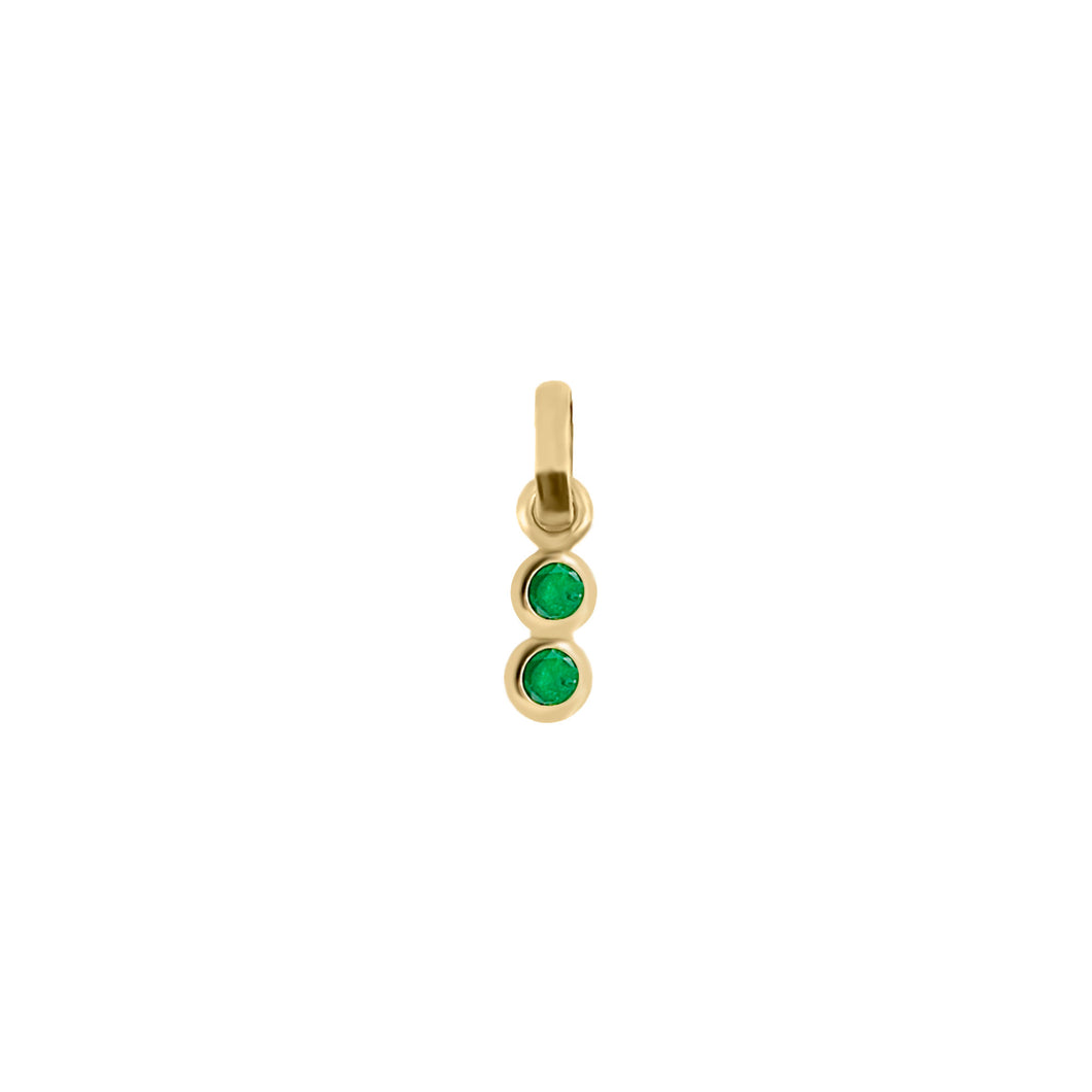 Dije Al Bisel En Dona Con Oro Amarillo 18k Con Esmeralda