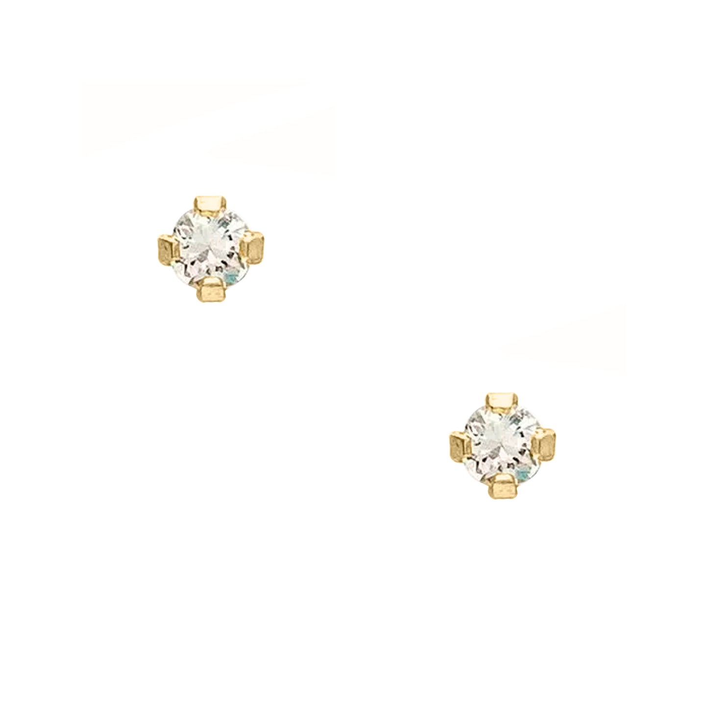 Aretes Topos Oro Amarillo 18k 3mm Circones Clásicos Bebe