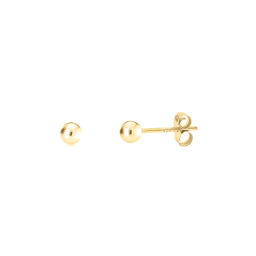 Aretes Topos Oro 18k Bola  Sistema Mariposa