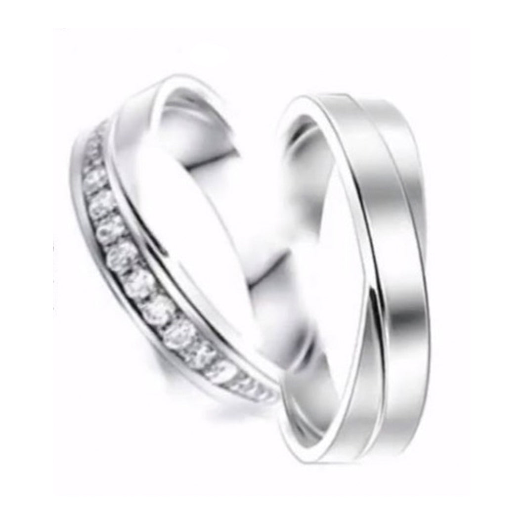 Argollas de Matrimonio Cruzadas  en plata