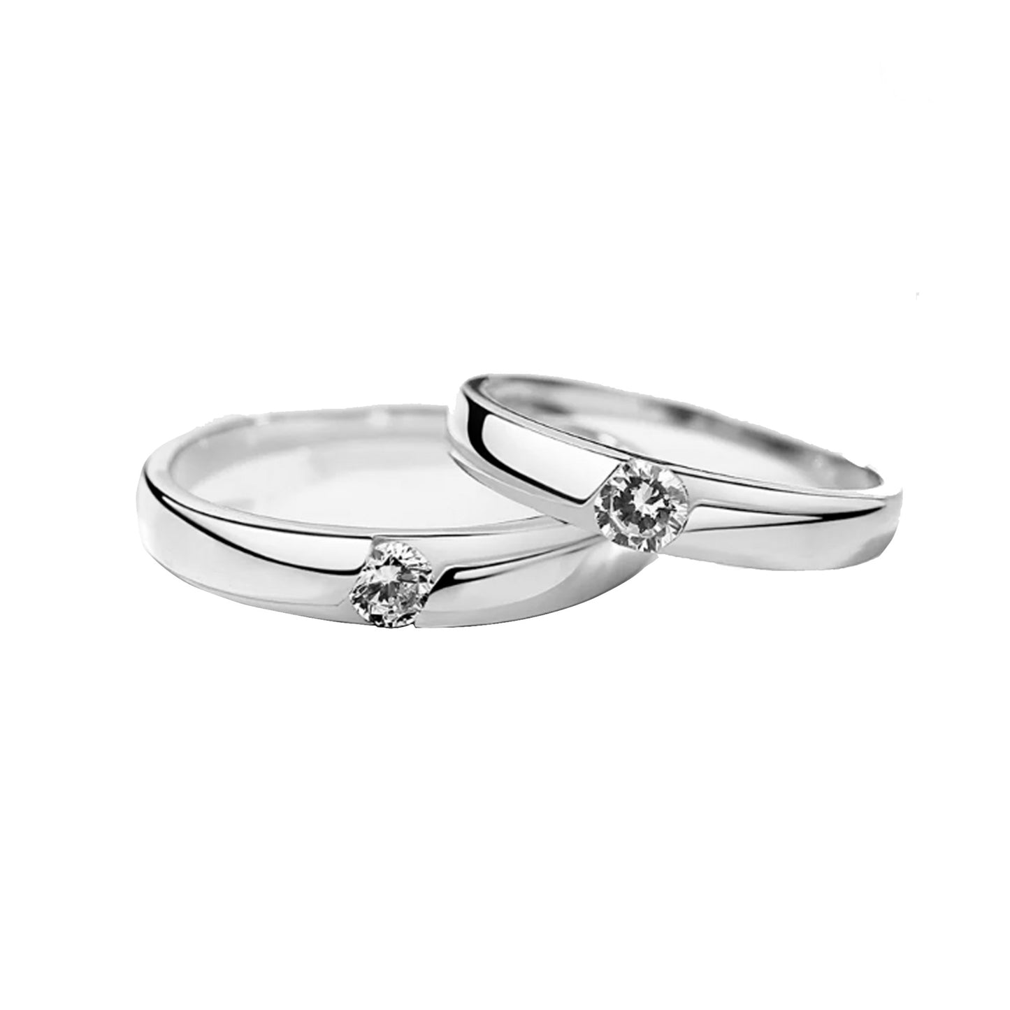 Argolla de matrimonio brazos cruzando circones en plata