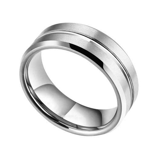 Anillo de Matrimonio con Diseño en Bajo Relieve en Plata
