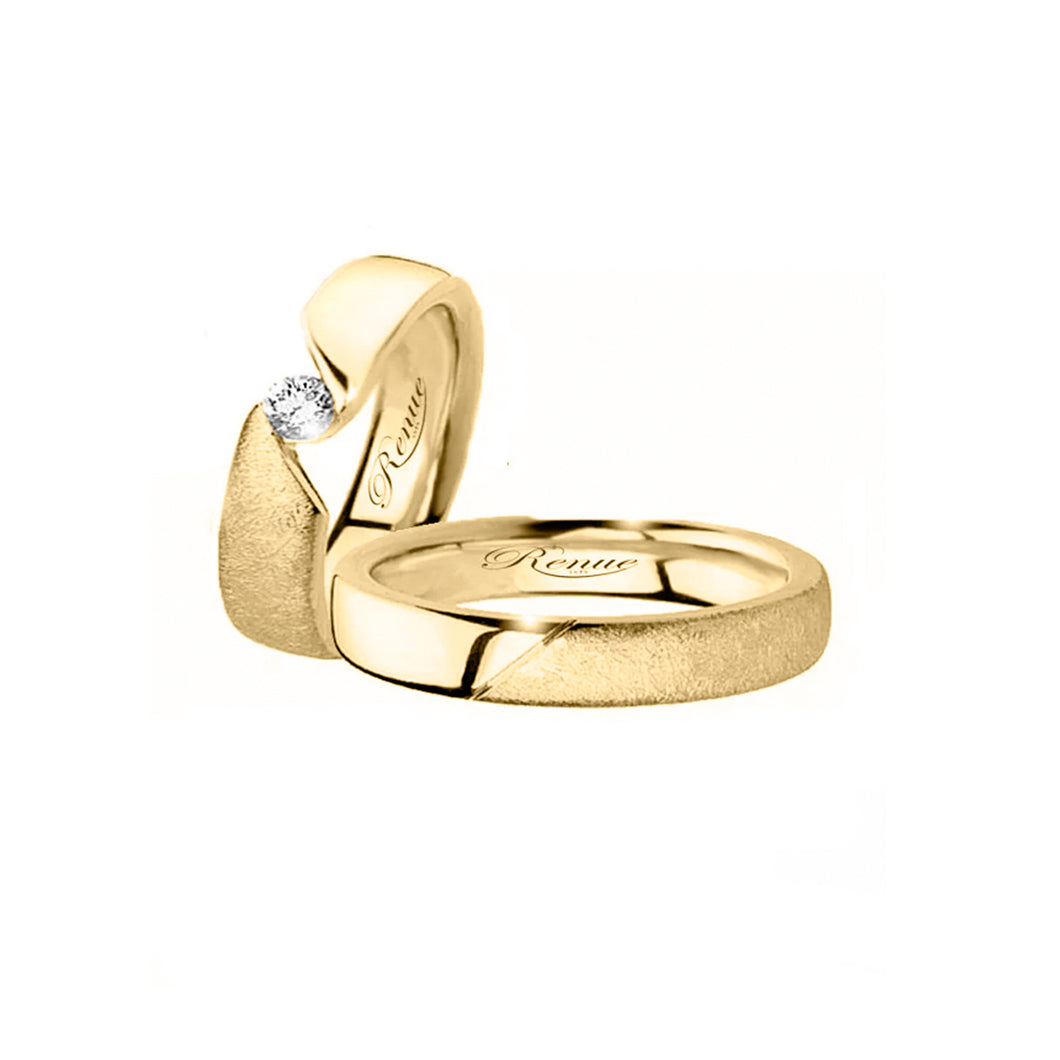 Argollas De Matrimonio En Oro 18k Amarillo C/u Joyeria Renue