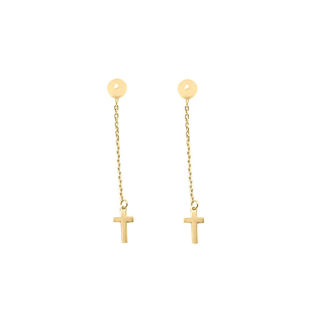 Topos De Cadena Con Cruces En Oro Amarillo 18k Para Mujer