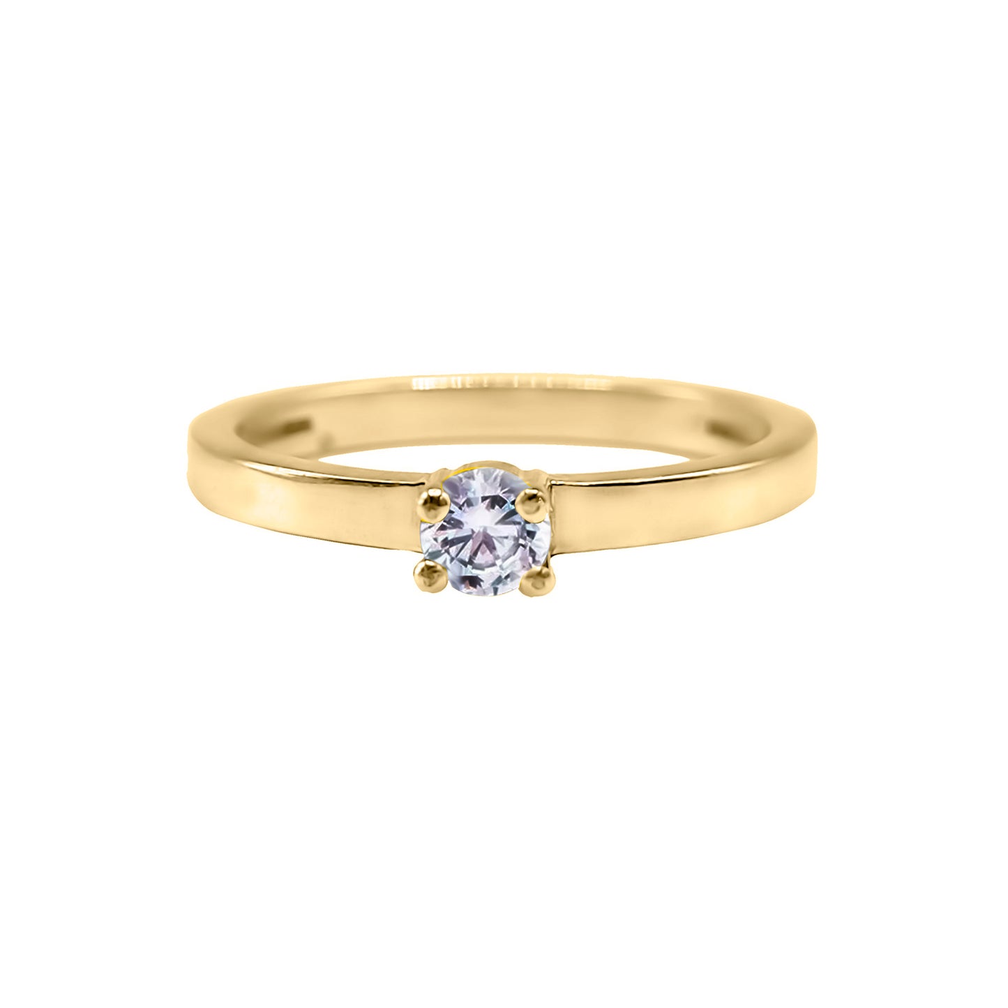 Anillo De Compromiso En Oro Con Circón De 3.00 Mm