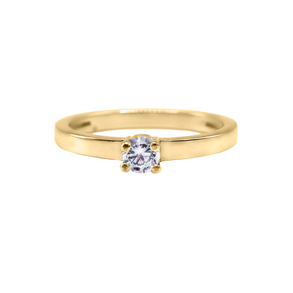 Anillo De Compromiso En Oro Con Circón De 3.00 Mm