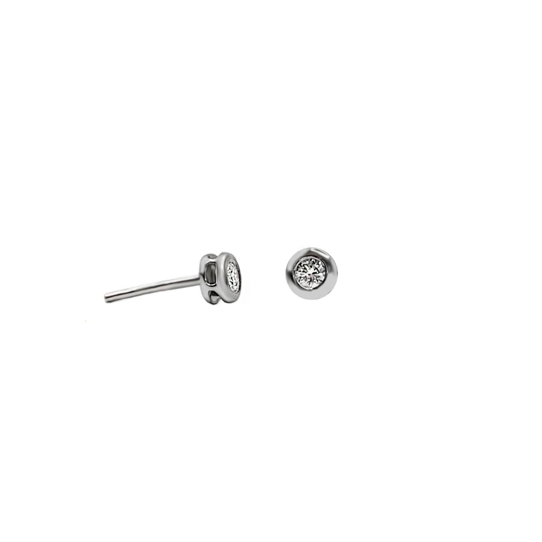 Topos Dona Con Diamante En Oro Blanco 18k