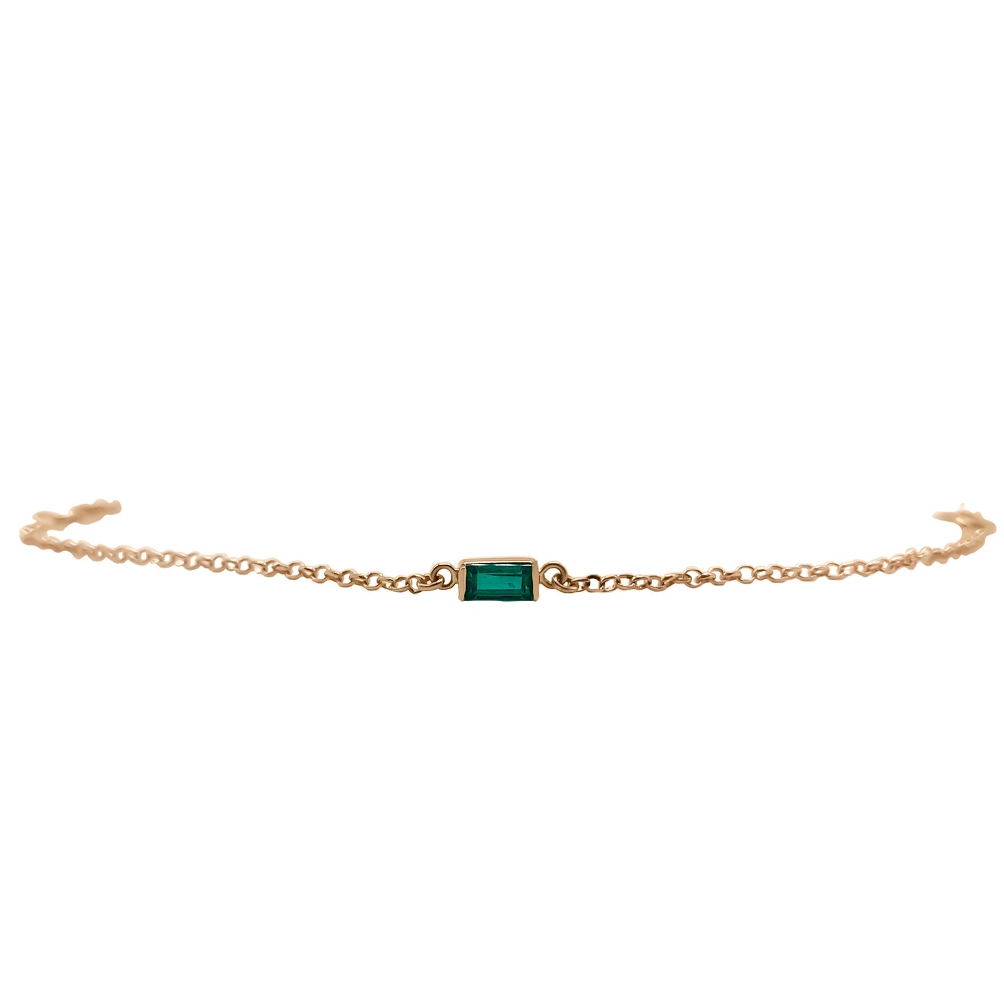 Pulsera En Oro Con Esmeralda En Oro Amarillo 18k