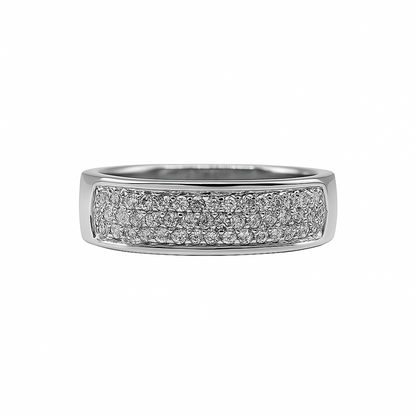 Anillo Cintas de Diamantes Oro Blanco 18 k