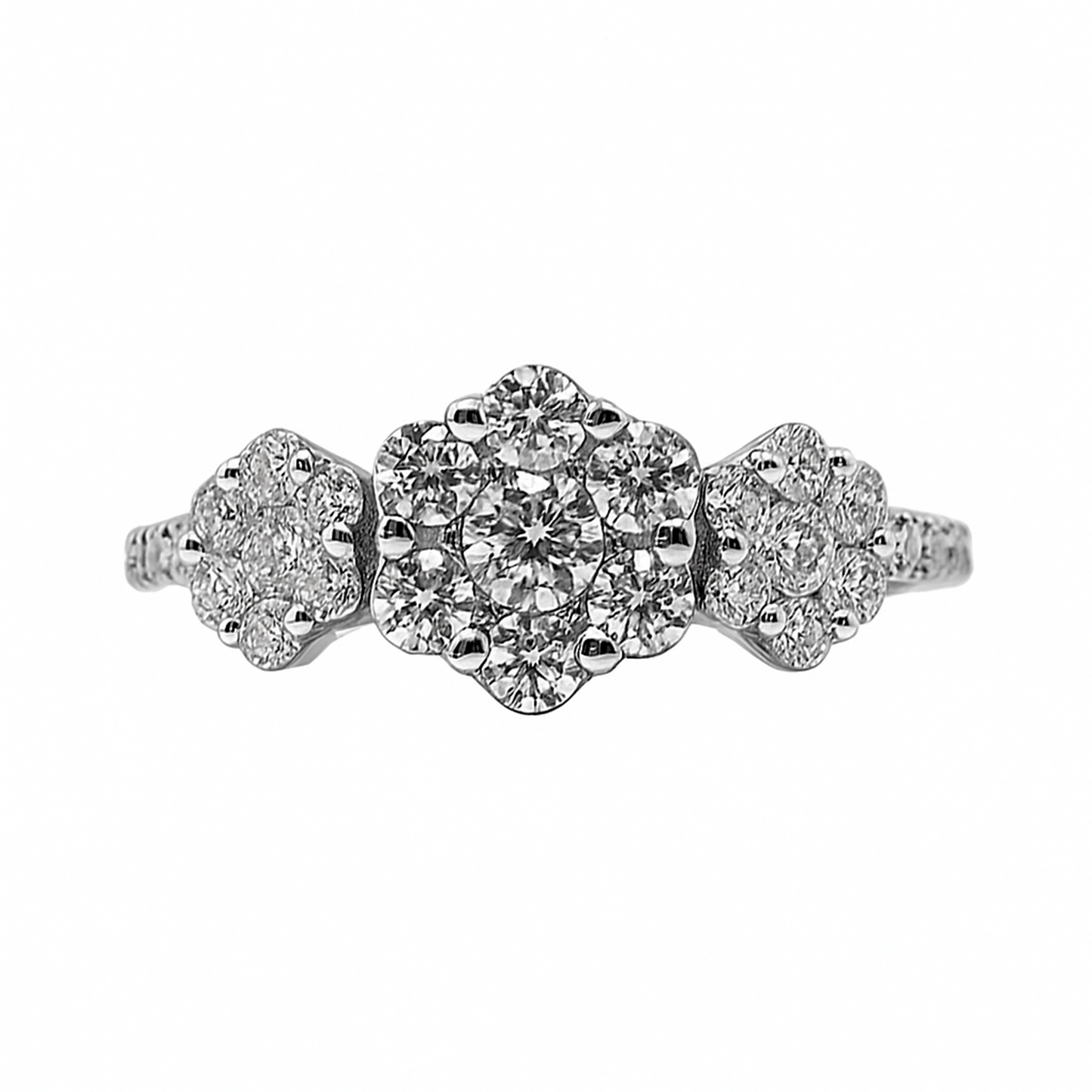 Anillo de Diamante 3 Flores