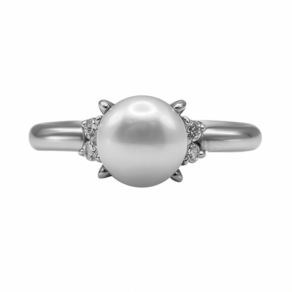 Anillo con Perla En 4 Uñas