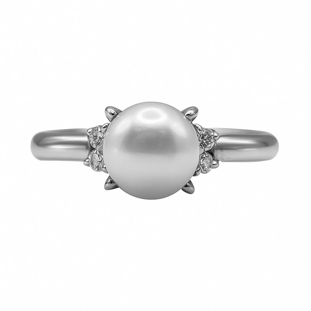 Anillo con Perla En 4 Uñas
